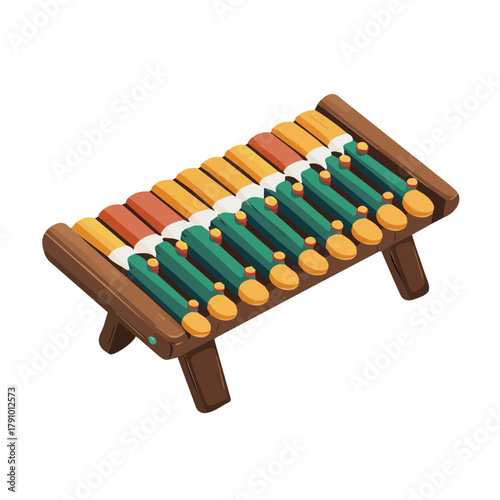Minimal 2D vector illustration of Marimba Resonator in flat icon style on a plain white background.