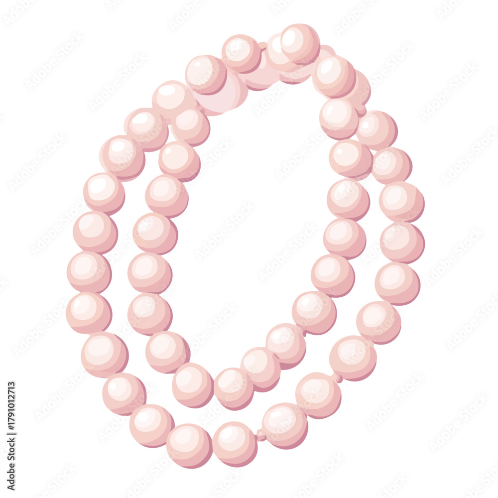 Obraz premium Flat 2D vector illustration of String Of Pearls, simple icon style on a clean white background.