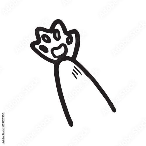 Cute animal leg paw drawing