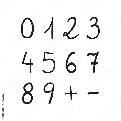 Numbers maths calculus hand drawing element set