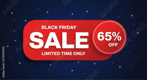 Black Friday Sale Advertisement with a eye-catching design, announcing special savings with the sale. Limited time offer! vector illustration