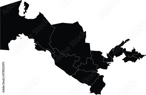 Vector Map of Uzbekistan with Regions