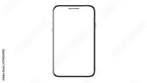 Illustration of a modern smartphone with a blank white screen and a dark gray rounded rectangular frame