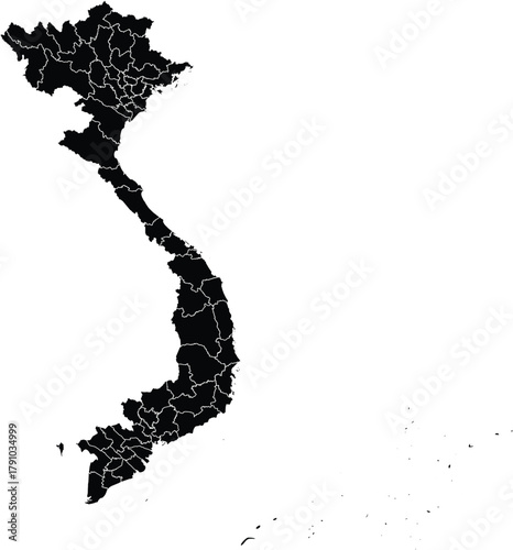Vector Map of Vietnam with Regions and Islands