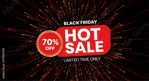Capture the excitement of a Black Friday Hot Sale with this dynamic graphic, a visual declaration of a limited-time offer. vector illustration