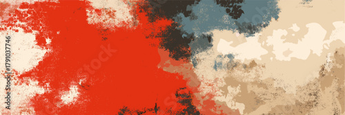 Grunge textured wall surface showing peeling paint and cracks. Vector grunge texture background or wallpaper