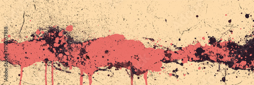 Grunge textured wall surface showing peeling paint and cracks. Vector grunge texture background or wallpaper