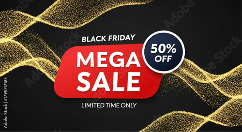 Capture the essence of Black Friday with this dynamic design, a visual embodiment of savings and limited-time opportunities. It speaks of discounts and offers. vector illustration