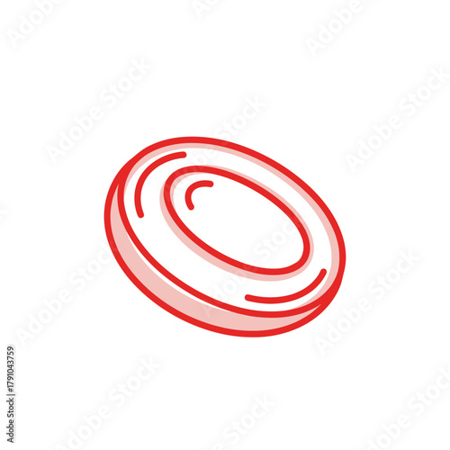 Illustration of a red blood cell, a vital component of blood responsible for oxygen transport, a crucial element in healthcare and medicine