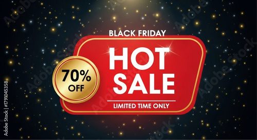 Capture the electrifying anticipation of a Black Friday Hot Sale, where exclusive deals and discounts shine. vector illustration