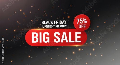 Big sale Black Friday promotion, promoting excitement and attract customers. vector illustration