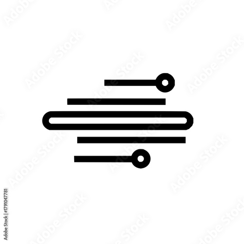 Horizontal alignment icon, representing text formatting, layout, and design options for digital content