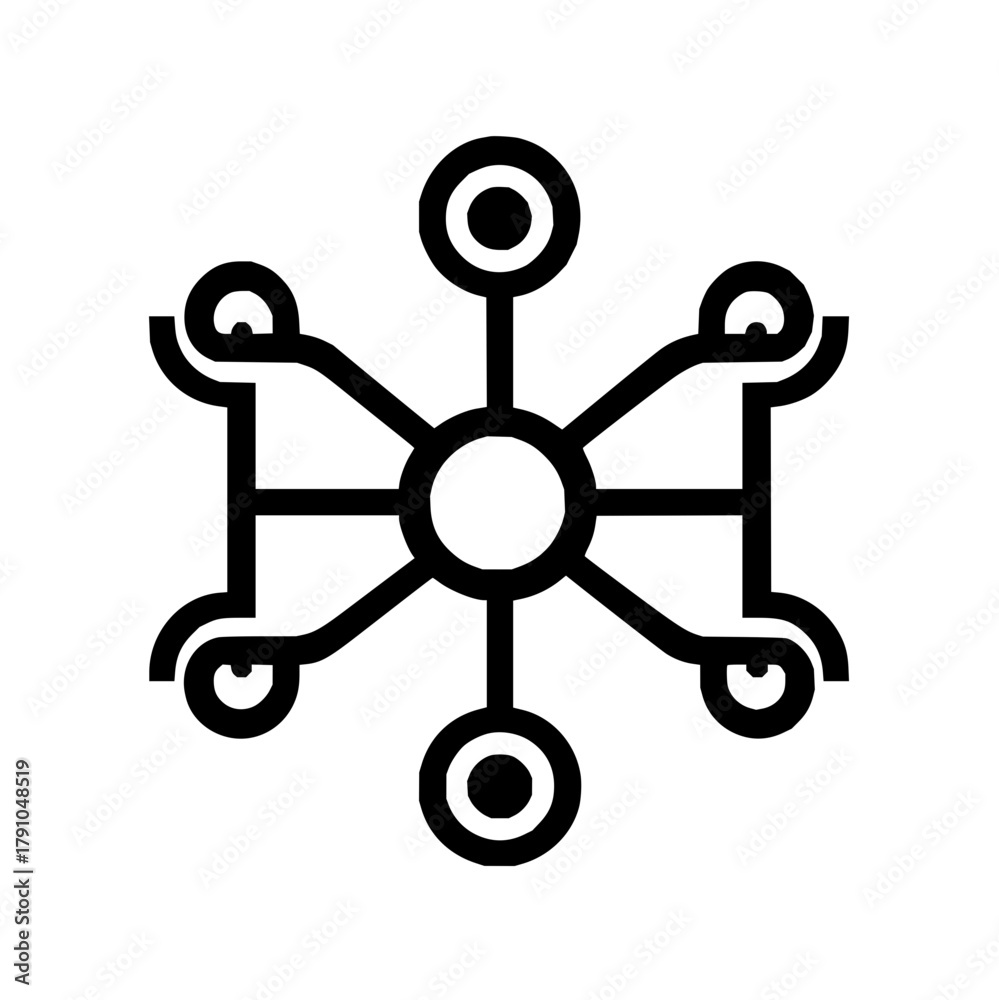 Obraz premium Stylized representation of a molecular structure, showcasing a unique and intricate design element