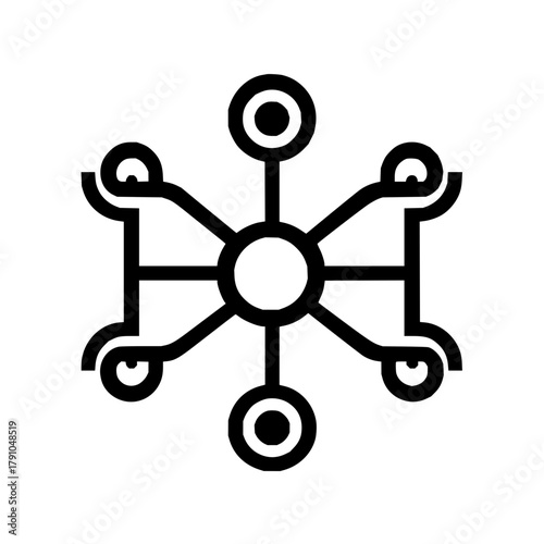 Stylized representation of a molecular structure, showcasing a unique and intricate design element