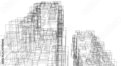 architecture building vector 3d illustration