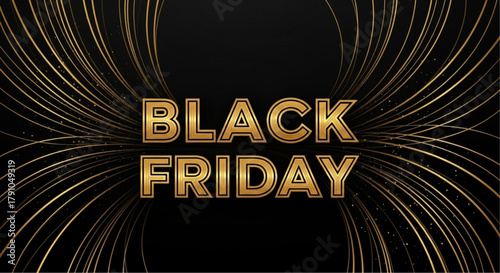 Golden elegance, a dynamic abstract design celebrating Black Friday, creating a sense of luxury and excitement for the shopping extravaganza. vector illustration