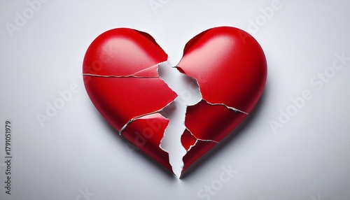 A Heart Torn In Half Symbolizing A Broken Relationship Or Emotions A Heart Torn In Half On Paper