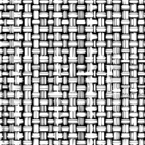 Intricate woven texture with a detailed basket weave pattern creating a complex and visually appealing surface for various backgrounds