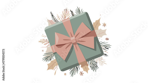 A beautifully wrapped gift box, perfect for special occasions, with intricate floral arrangements.