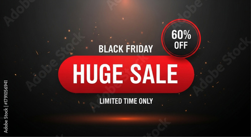 Captivating Black Friday Sale Advertisement for Shopping Season, Showcasing Massive Savings and Limited Time Offers!  vector illustration