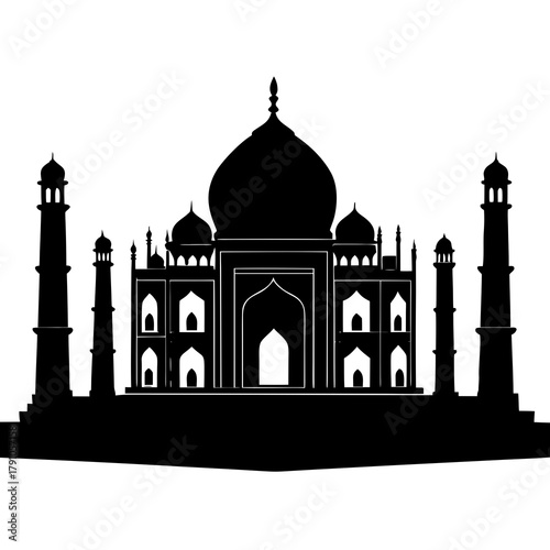 taj mahal silhouette