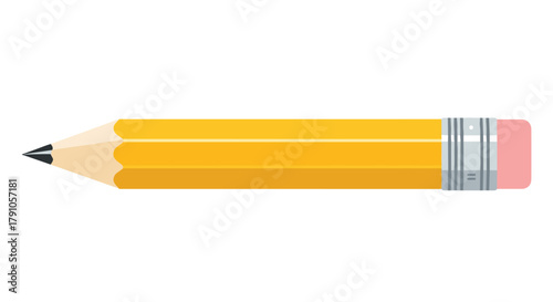 A classic yellow pencil with a pink eraser, a timeless symbol of creativity, education, and the power of the written word