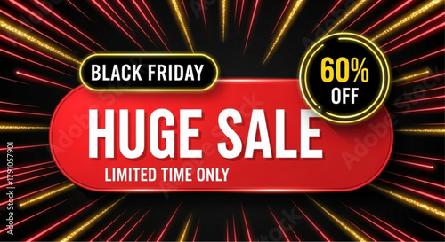 Black Friday banner with attractive sale promotion, capturing the essence of the biggest shopping event. vector illustration