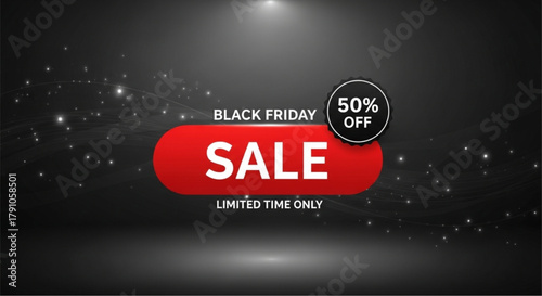 A captivating banner for Black Friday Sale, with a sleek, modern design that is visually appealing to capture audience attention, drawing customers to the exclusive deals. vector illustration