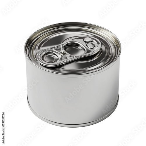 A close-up shot of a silver, unopened can with a pull tab, ready to be opened. 