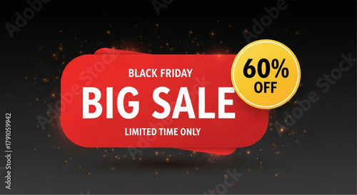 The compelling advertisement highlights an exclusive Black Friday Big Sale offer, a perfect illustration for promotions and retail marketing campaigns. vector illustration