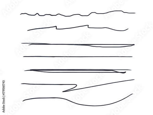 Grunge pen and marker brush collection. Hand-drawn, rough, and wavy stroke elements in vector format — ideal for sketches, backgrounds, and textured art projects.	