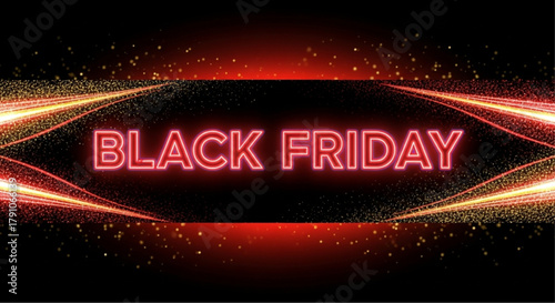 A striking neon sign that reads Black Friday with a visually engaging design to attract customers. Perfect for promoting the shopping season. vector illustration