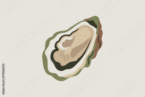 Elegant Fresh Oyster Presented on Minimalist Background, Perfect for Gourmet Culinary Displays