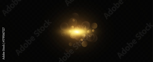 bright golden flare with radiant starburst and glowing rays,