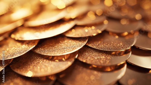 Metallic ornament with graduated scale pattern