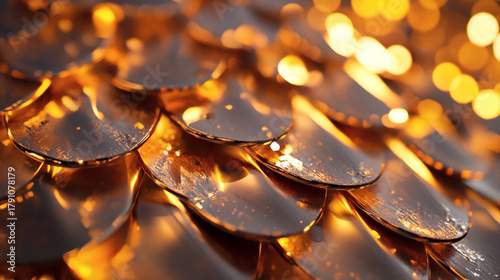 Metallic ornament with graduated scale pattern