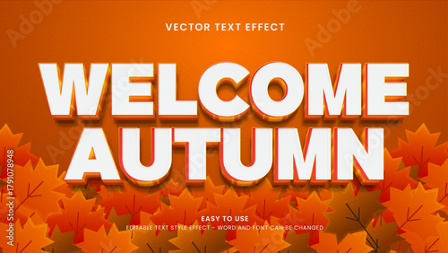 welcome autumn editable text effect