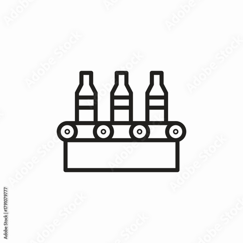 bottle conveyor factory icon sign vector
