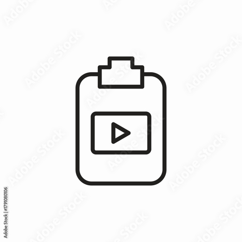 clipboard video icon sign vector
