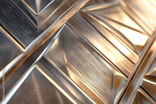 Metallic ornament with art deco geometric motifs