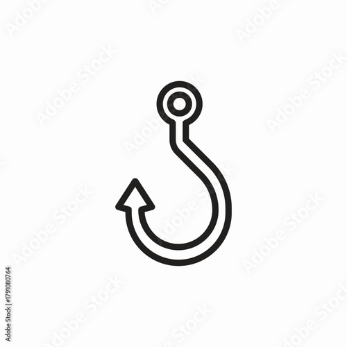 fishing hook icon sign vector