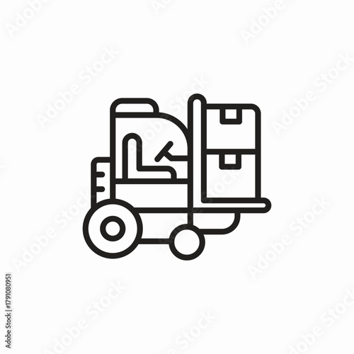 forklift warehouse icon sign vector