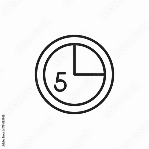 timer 5 sec icon sign vector