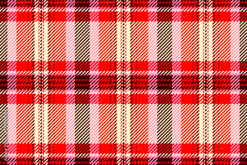 Dining seamless plaid vector, simplicity fabric texture pattern. Bag tartan check textile background in lemon chiffon and red colors.