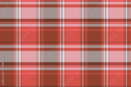 Scottish fabric background texture, teenage pattern check plaid. Styled textile tartan seamless vector in red and pastel colors.