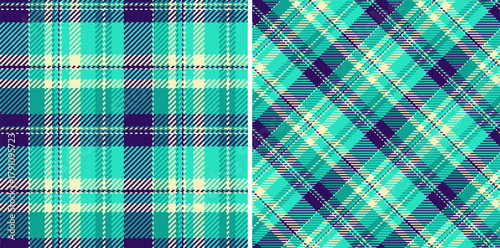 Fabric background vector of pattern textile tartan with a check seamless plaid texture. Set in sea colors for holiday fashion trends in festive look.