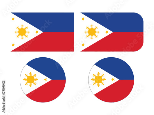 Four representations of the Philippine flag in different shapes and styles. Free Download Four representations of the Philippine flag in different shapes and styles. - GFXLoad