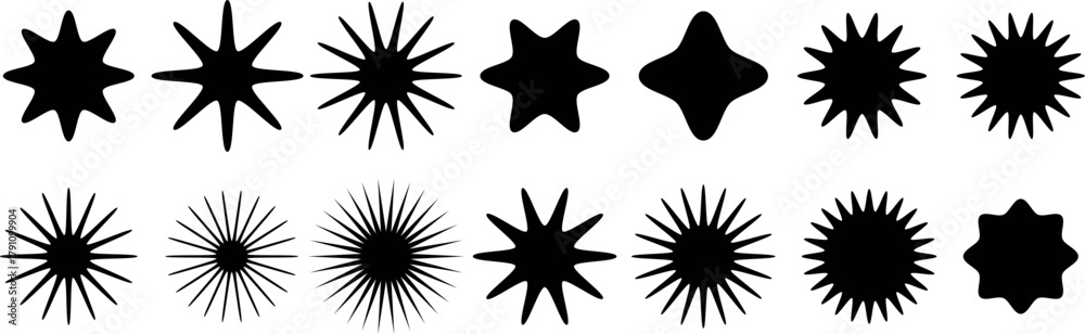 Fototapeta premium Star burst silhouette vector icon collection