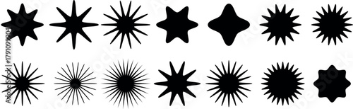 Star burst silhouette vector icon collection