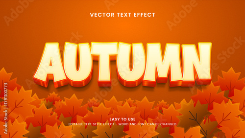 editable text effect autumn 3d style premium vector